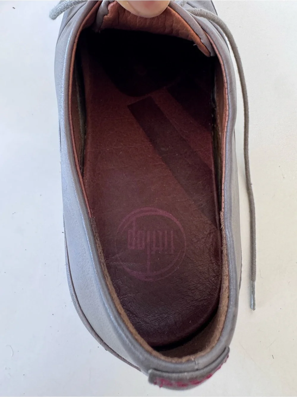 FitFlop Taupe Platform Cap Toe Leather Lace Up Oxford Shoes Women's Size 38.5